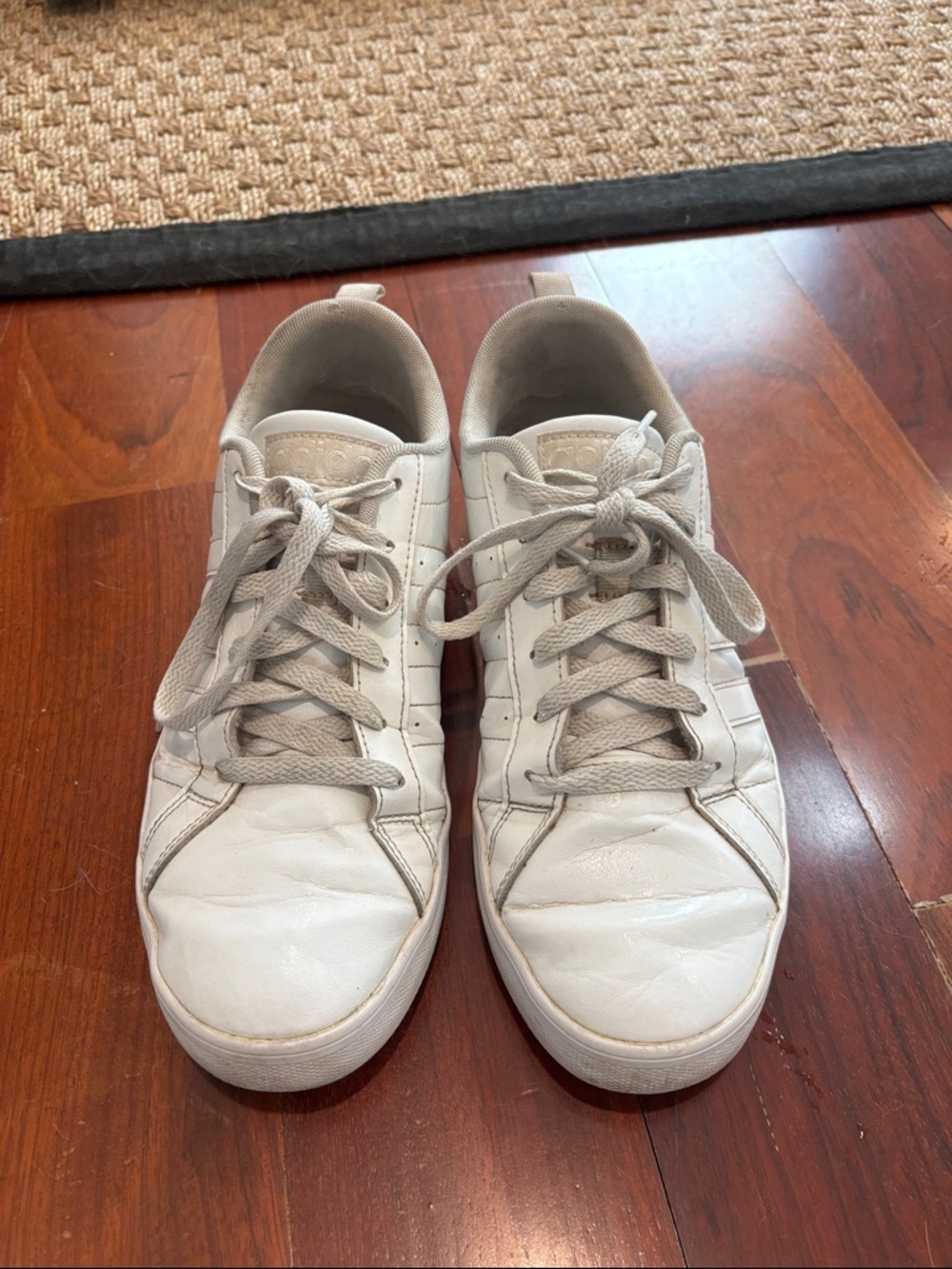 adidas White Low-Top Leather Sneakers